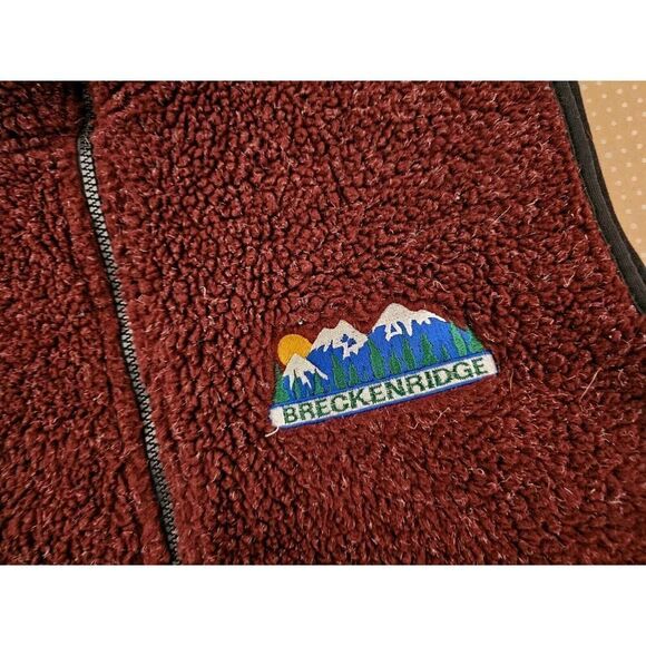 Timberline Colorado Vest Breckenbridge Fleece Embroidered Logo Zip Medium Red - Picture 5 of 11